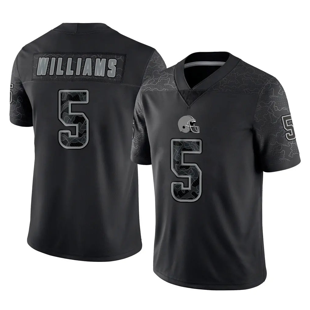 C.Browns #5 Quincy Williams Player Black Reflective Home Game Jdoa Stitched Jerseys