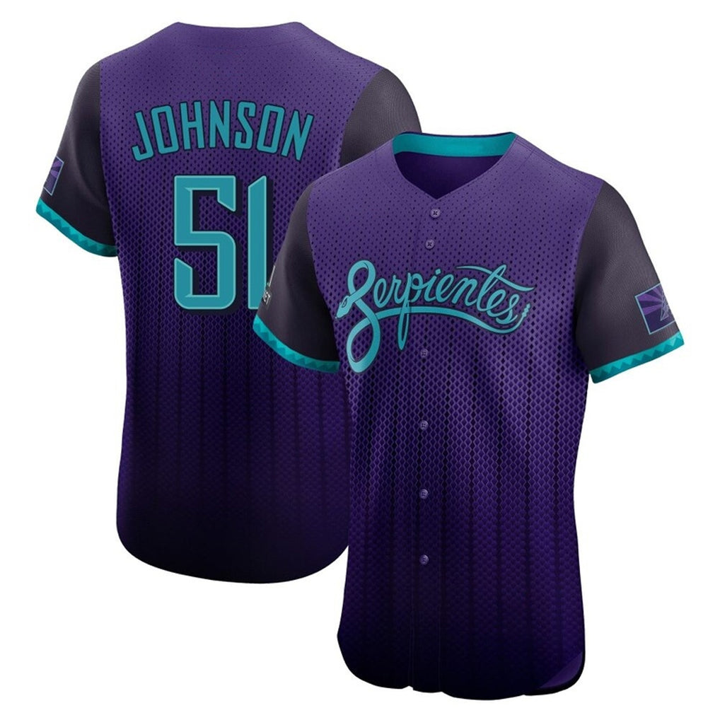 A.Diamondbacks #51 Randy Johnson Player Purple City Connect Limited Elite Home Game Jdoa Stitched Jerseys