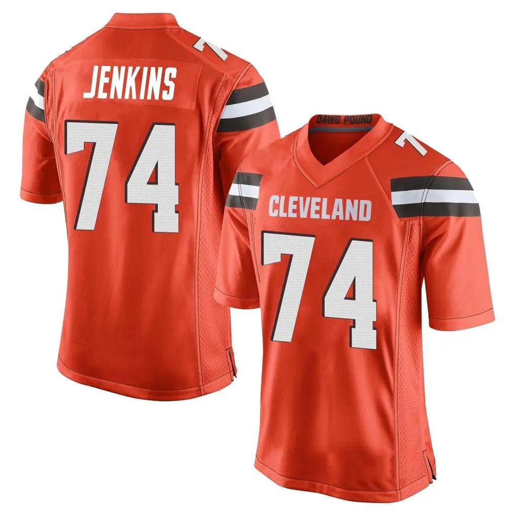 C.Browns #74 Elgton Jenkins Player Orange Home Game Jdoa Stitched Jerseys