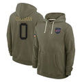 B.Bills #0 Keon Coleman Player Olive Salute To Service Hoodies Game Jdoa Stitched Jerseys