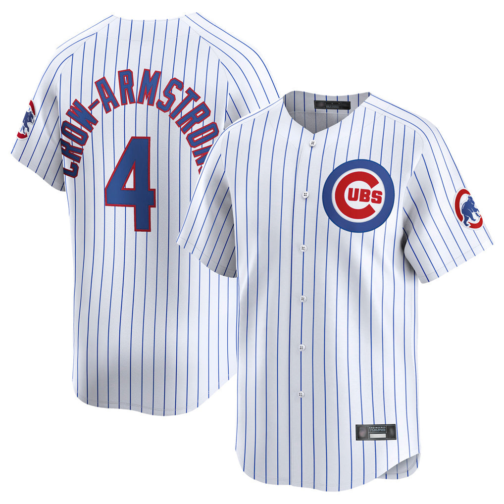 C.Cubs #4 Pete Crow-Armstrong Player White Limited Home Game Jdoa Stitched Jerseys