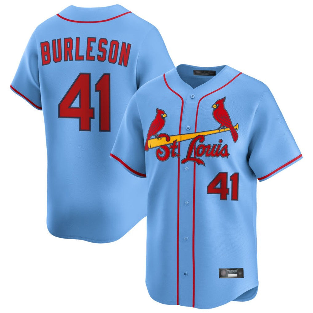 St. Louis Cardinals #41 Alec Burlesona Player Light Blue Home Limited Jdoa Stitched Jerseys