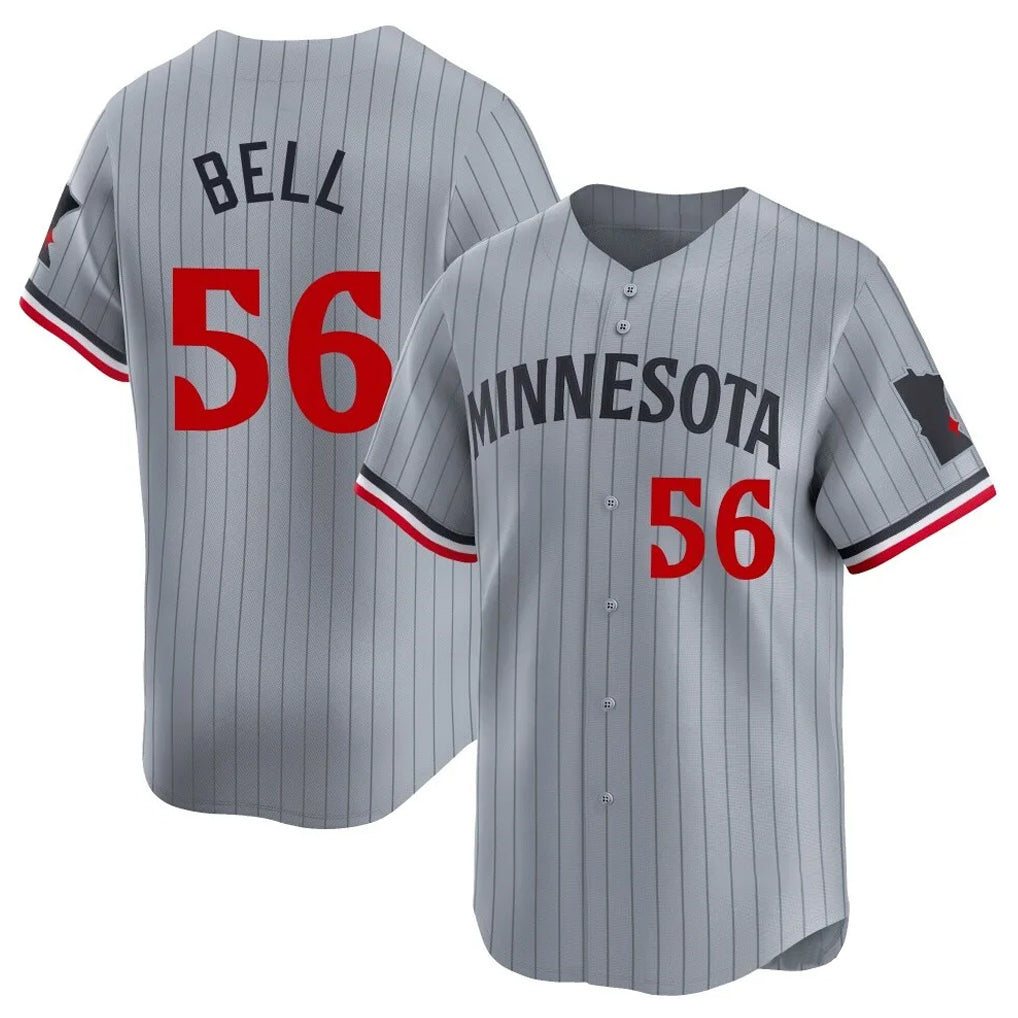M.Twins #56 Josh Bell Player Gray Home Limited Jdoa Stitched Jerseys