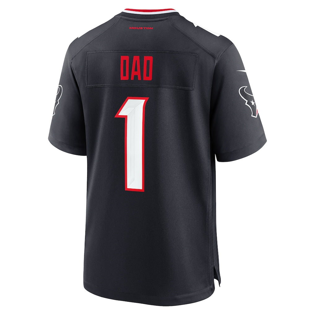 Jdoa H.Texans #1 Dad Navy Game Jersey