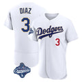 LA.Dodgers #3 Edwin D¨ªaz Player Gold White World Series Meet 2026 Collection Stadium Limited Elite Jdoa Stitched Jerseys