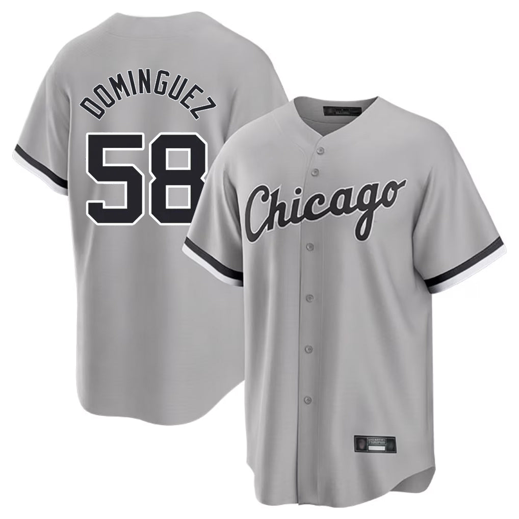 C.White Sox #58 Seranthony Dom¨ªnguez Player Gray Home Game Jdoa Stitched Jerseys
