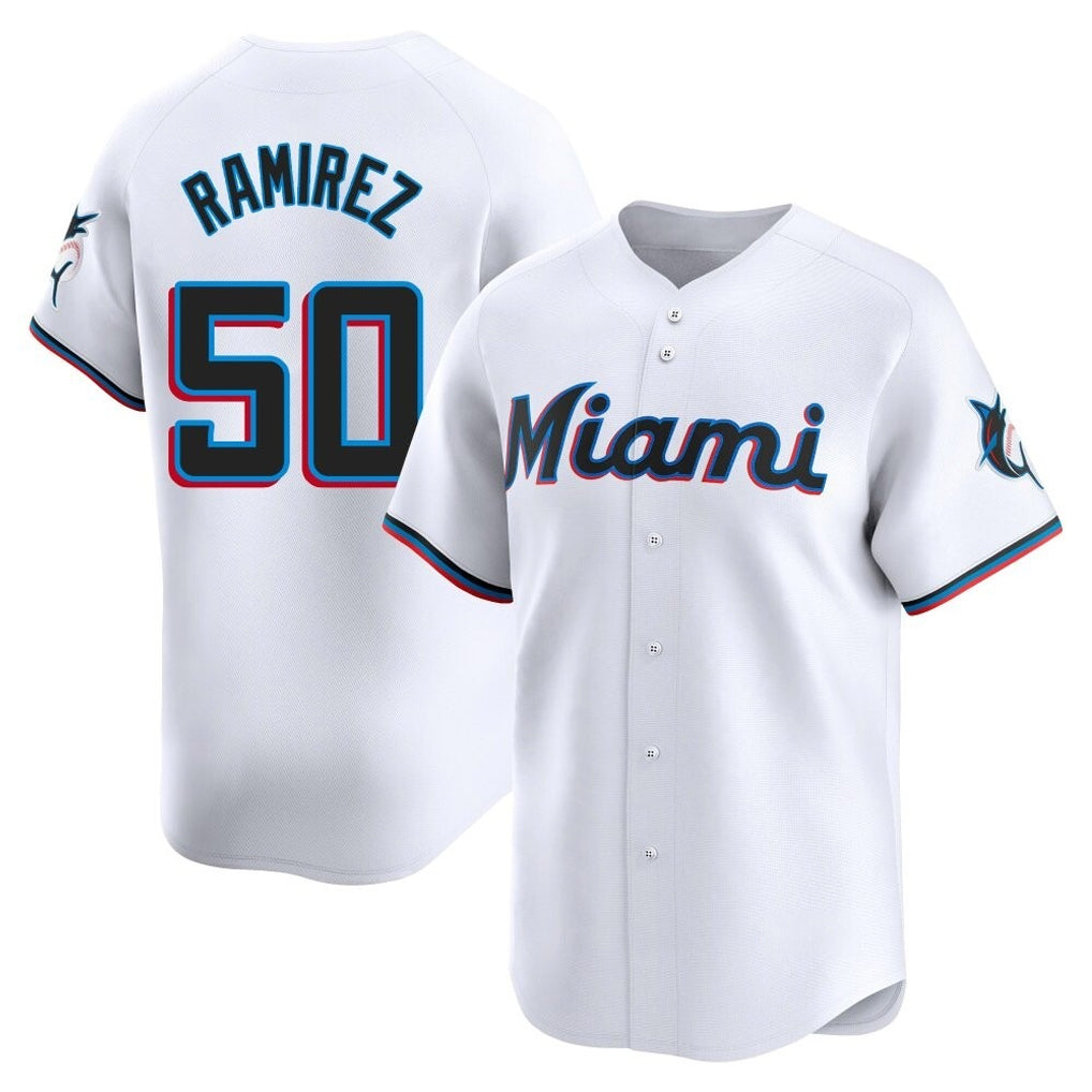 M.Marlins #50 Agustin Ramirez Player White  Home Limited Jdoa Stitched Jerseys