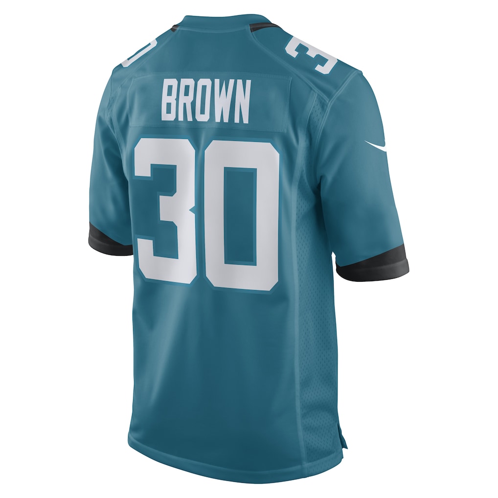 Jdoa J.Jaguars #30 Montaric Brown Teal Game Player Jersey