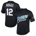 T.Bay Rays #12 Wade Boggs Player Black Mitchell & Ness Cooperstown Collection Mesh Batting Practice Jdoa Stitched Jerseys