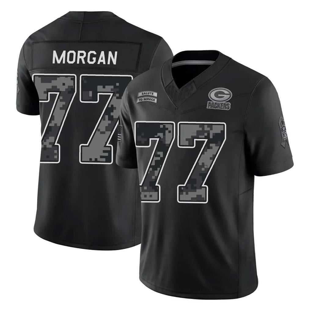 GB.Packers #77 Jordan Morgan Player Black Limited 2026 Salute to Service Home Game Jdoa Stitched Jerseys
