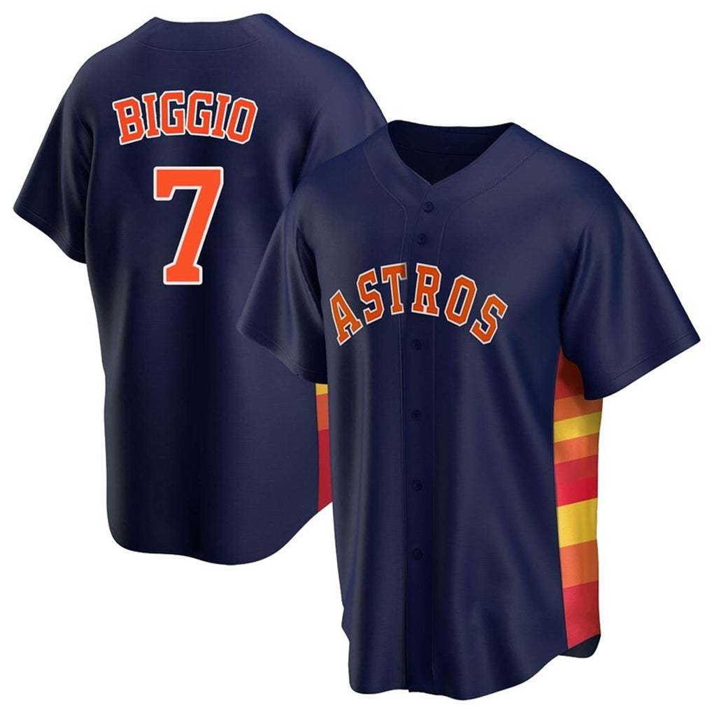H.Astros #7 Craig Biggio Player Navy Home Game Jdoa Stitched Jerseys