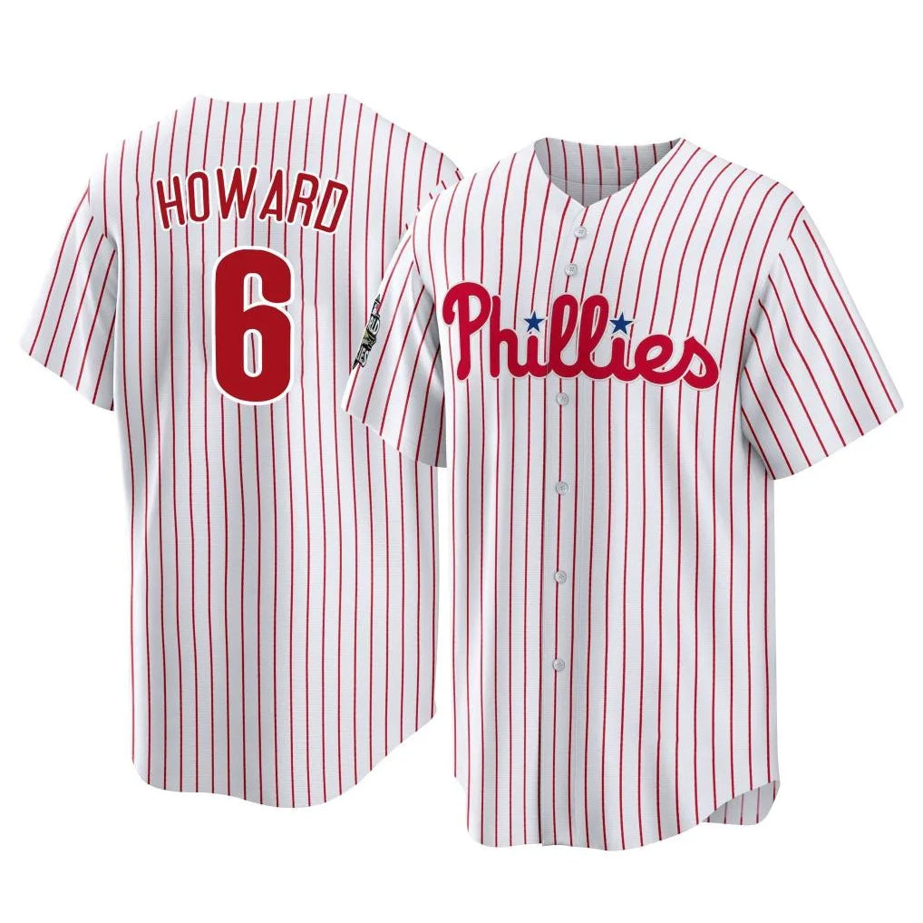 P.Phillies #6 Ryan Howard Player White Home Game Jdoa Stitched Jerseys