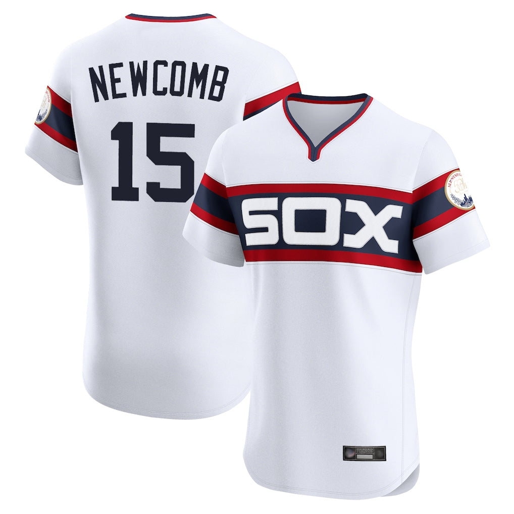 C.White Sox #15 Sean Newcomb Player White T-shirt Limited Elite Home Jdoa Stitched Jerseys