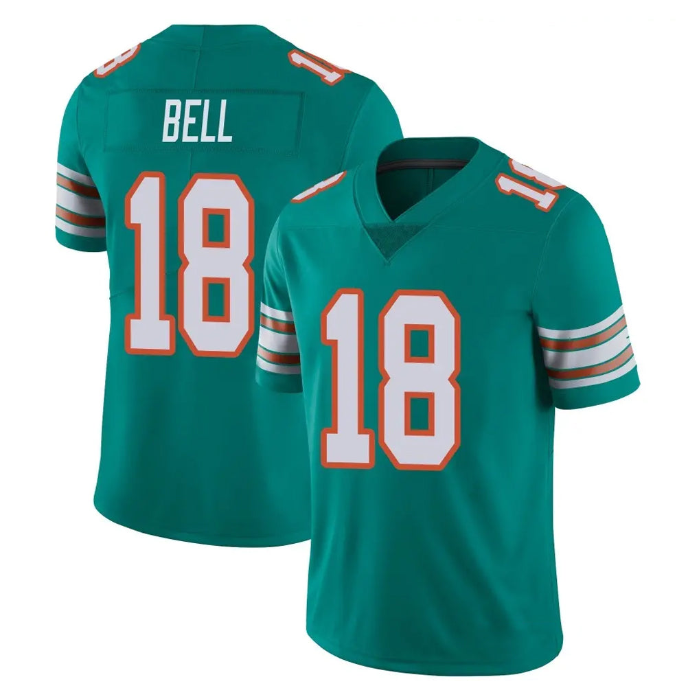 M.Dolphins #18 Chris Bell Player Aqua Limited Alternate Vapor Untouchable Home Game Jdoa Stitched Jerseys