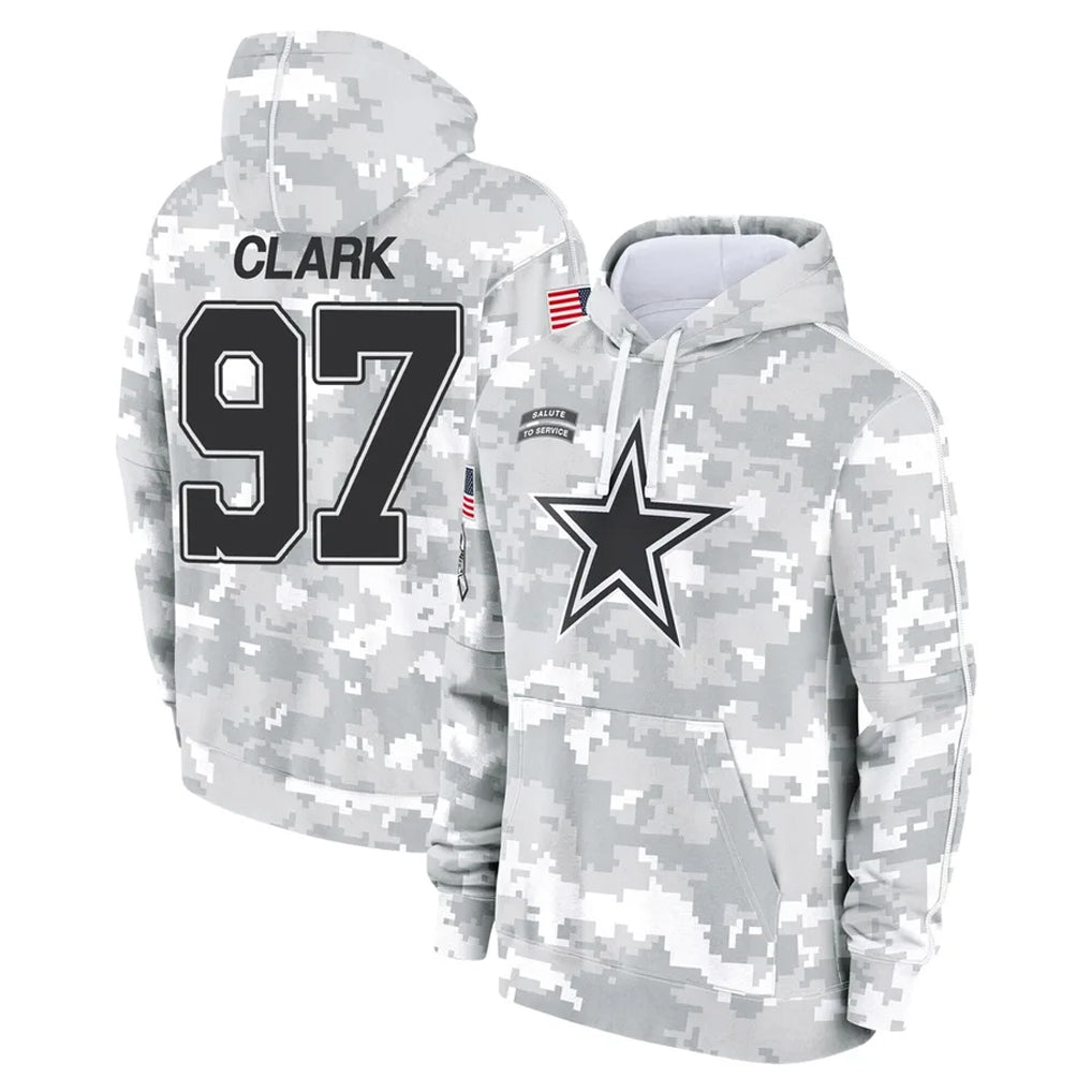 D.Cowboys #97 Kenny Clark Player Arctic Camo Salute to Service Hoodies Limited Game Jdoa Stitched Jerseys