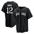 B.Red Sox #12 Connor Wong Player Black Home Game Jdoa Stitched Jerseys