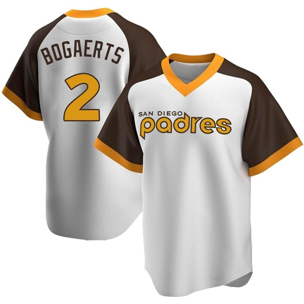S.Diego Padres #2 Xander Bogaerts Player White Home Cooperstown Collection Replica Game Jdoa Stitched Jerseys