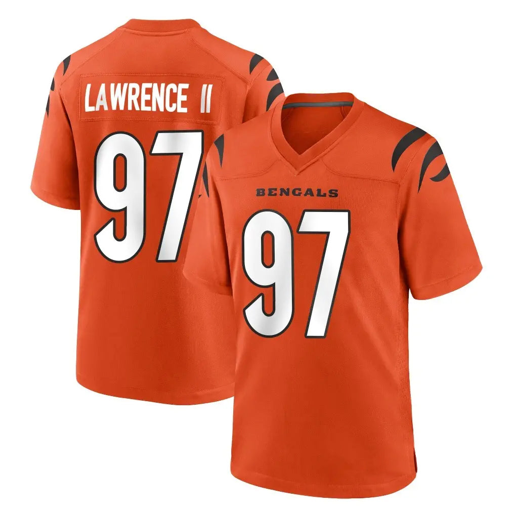 C.Bengals #97 Dexter Lawrence II Player Orange Home Game Jdoa Stitched Jerseys