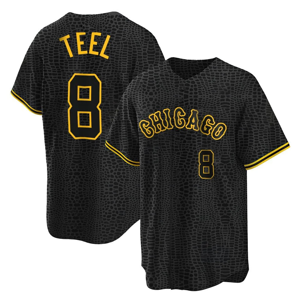 C.White Sox #8 Kyle Teel Player Black Snake Skin City Home Game Jdoa Stitched Jerseys
