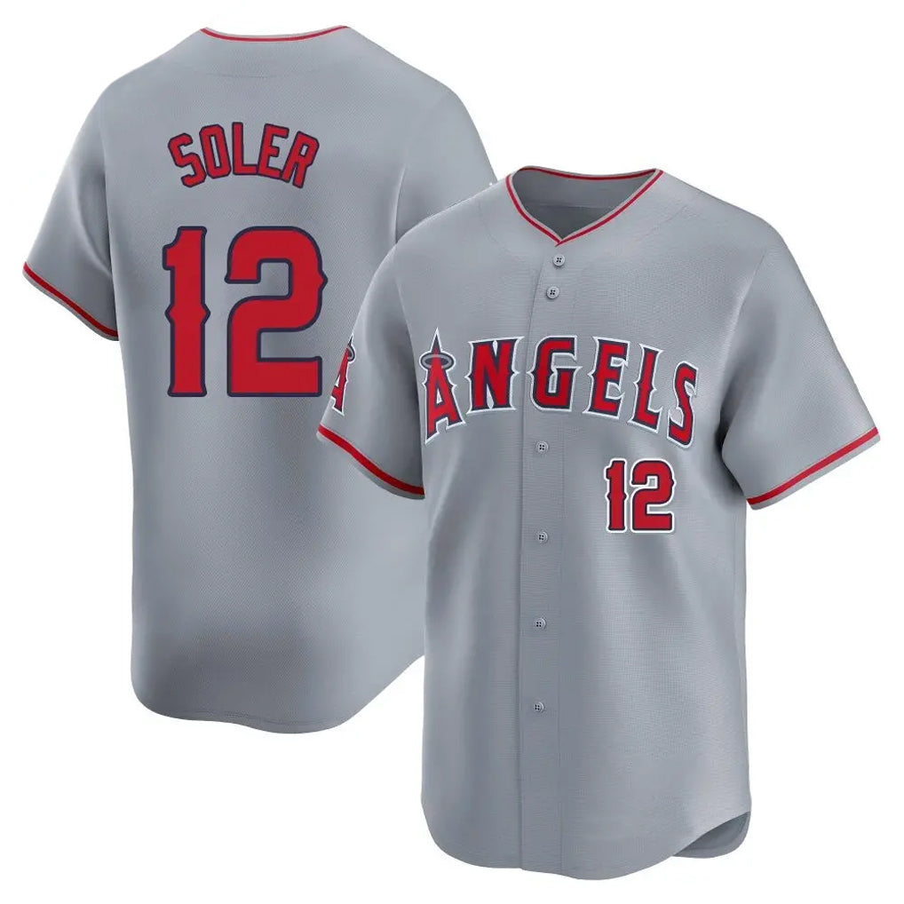 LA.Angels #12 Jorge Soler Player Gray Home Limited Jdoa Stitched Jerseys