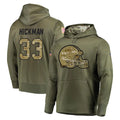 C.Browns #33 Ronnie Hickman Player Olive Salute to Service Pullover Hoodies Home Game Jdoa Stitched Jerseys