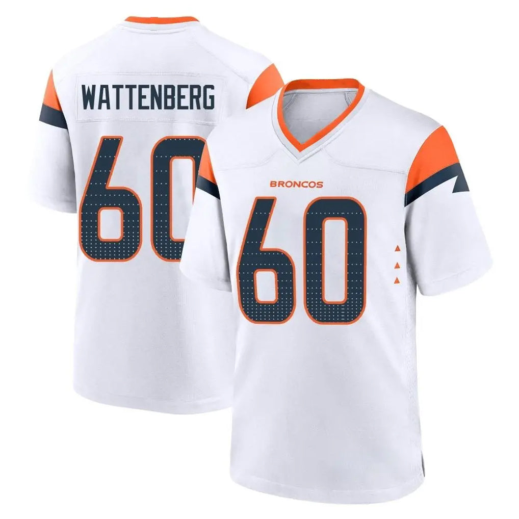 D.Broncos #60 Luke Wattenberg Player White Home Game Jdoa Stitched Jerseys