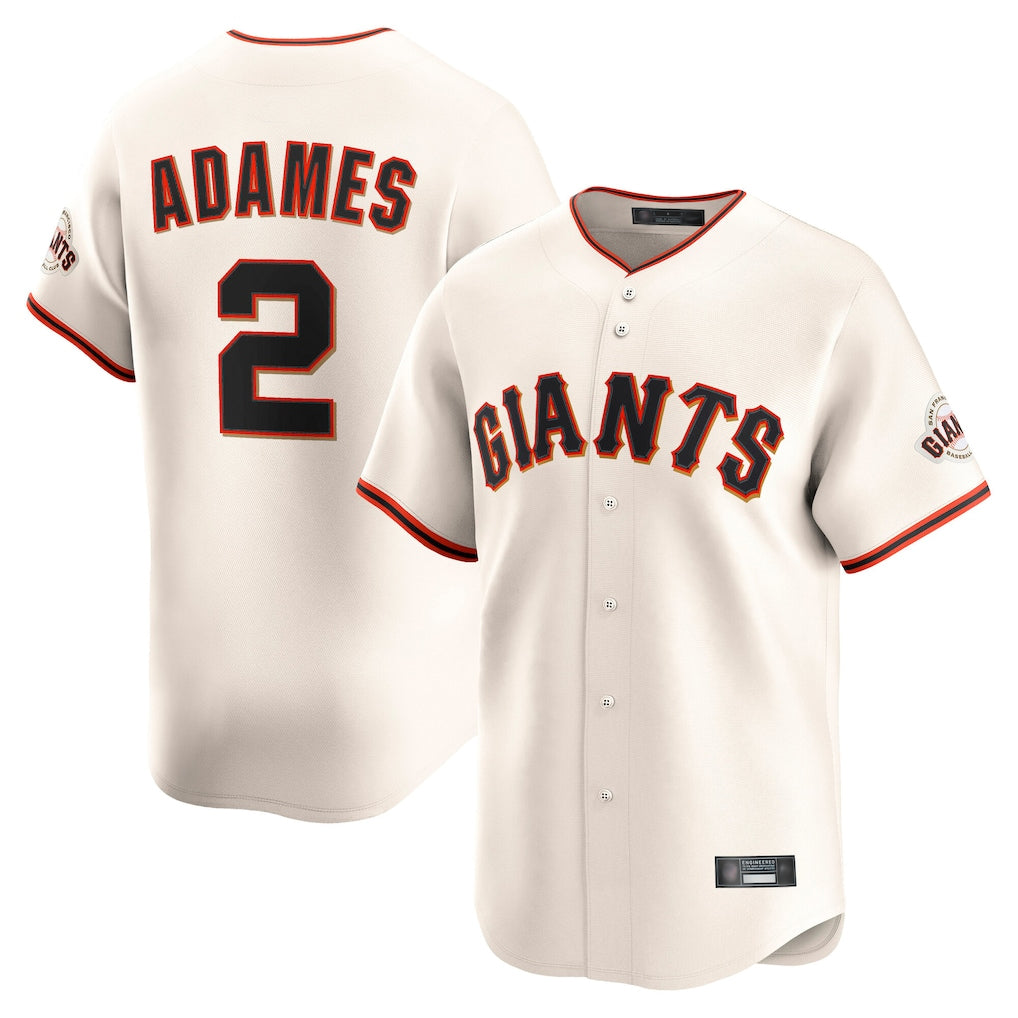 SF.Giants #2 Willy Adames Player Cream Home Limited Jdoa Stitched Jerseys