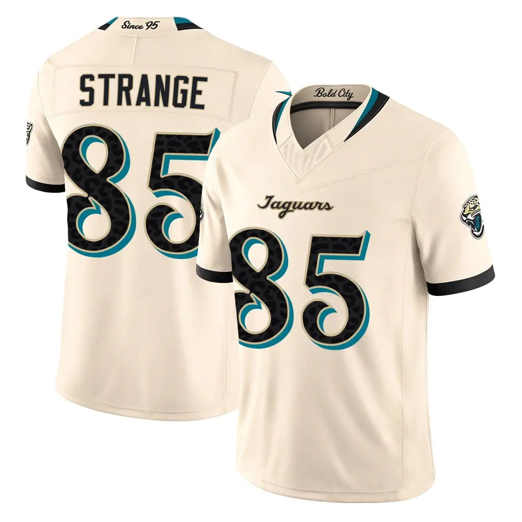 J.Jaguars #85 Brenton Strange Player Natural Limited 2026 Rivalries Collection Game Jdoa Stitched Jerseys