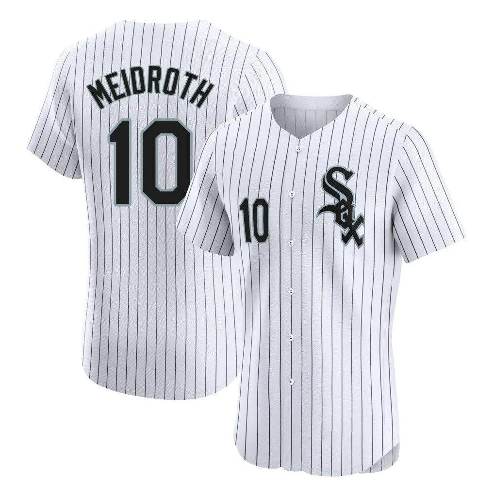 C.White Sox #10 Chase Meidroth Player White Stripe Limited Elite Home Jdoa Stitched Jerseys