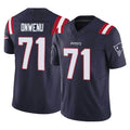 NE.Patriots #71 Mike Onwenu Player Navy Limited Vapor F.U.S.E. Home Game Jdoa Stitched Jerseys