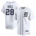 D.Tigers #28 Javier B¨¢ez Player White Home Limited Jdoa Stitched Jerseys