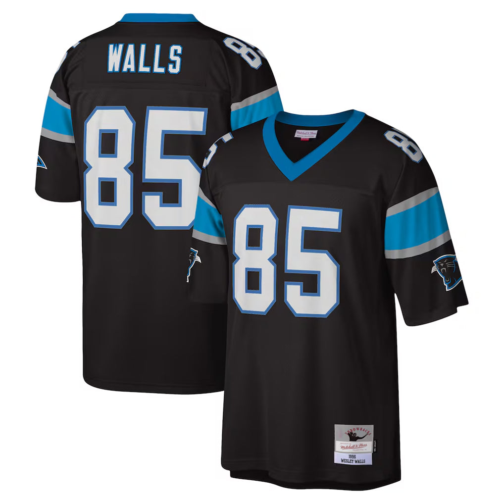 C.Panthers #85 Wesley Walls Player Black Mitchell & Ness Legacy Replica Jdoa Stitched Jerseys