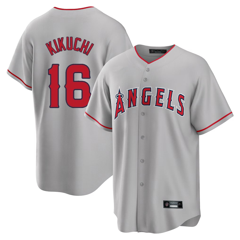 LA.Angels #16 Yusei Kikuchi Player Gray Home Game Jdoa Stitched Jerseys