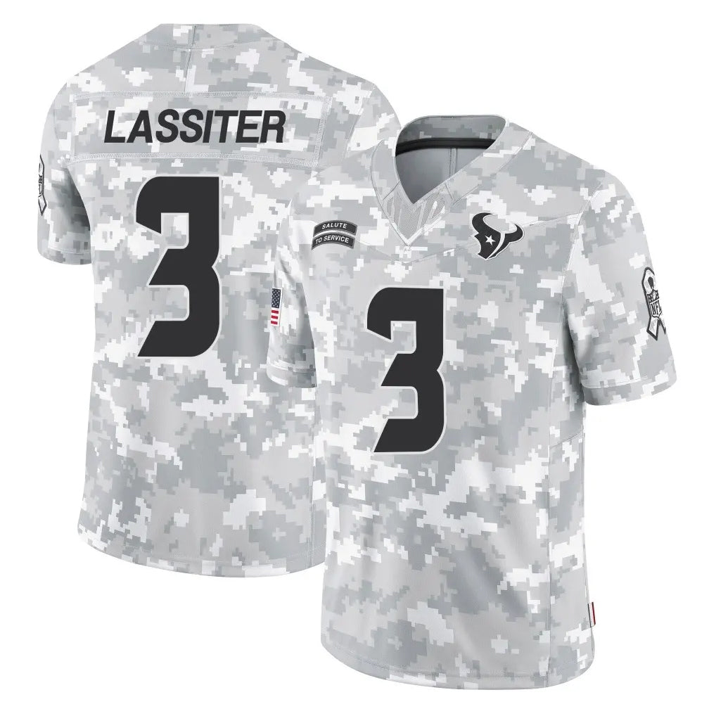 H.Texans #3 Kamari Lassiter Player Arctic Camo Salute To Service Limited Game Jdoa Stitched Jerseys