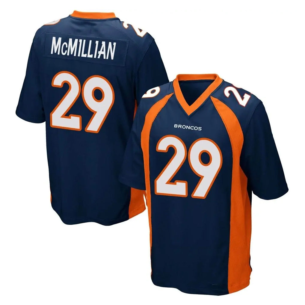 D.Broncos #29 Ja'Quan McMillian Player Navy Game Jdoa Stitched Jerseys
