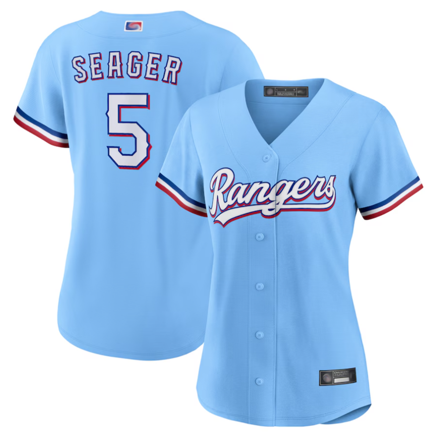 T.Rangers #5 Corey Seager Player Light Blue Replica Jdoa Stitched Jerseys