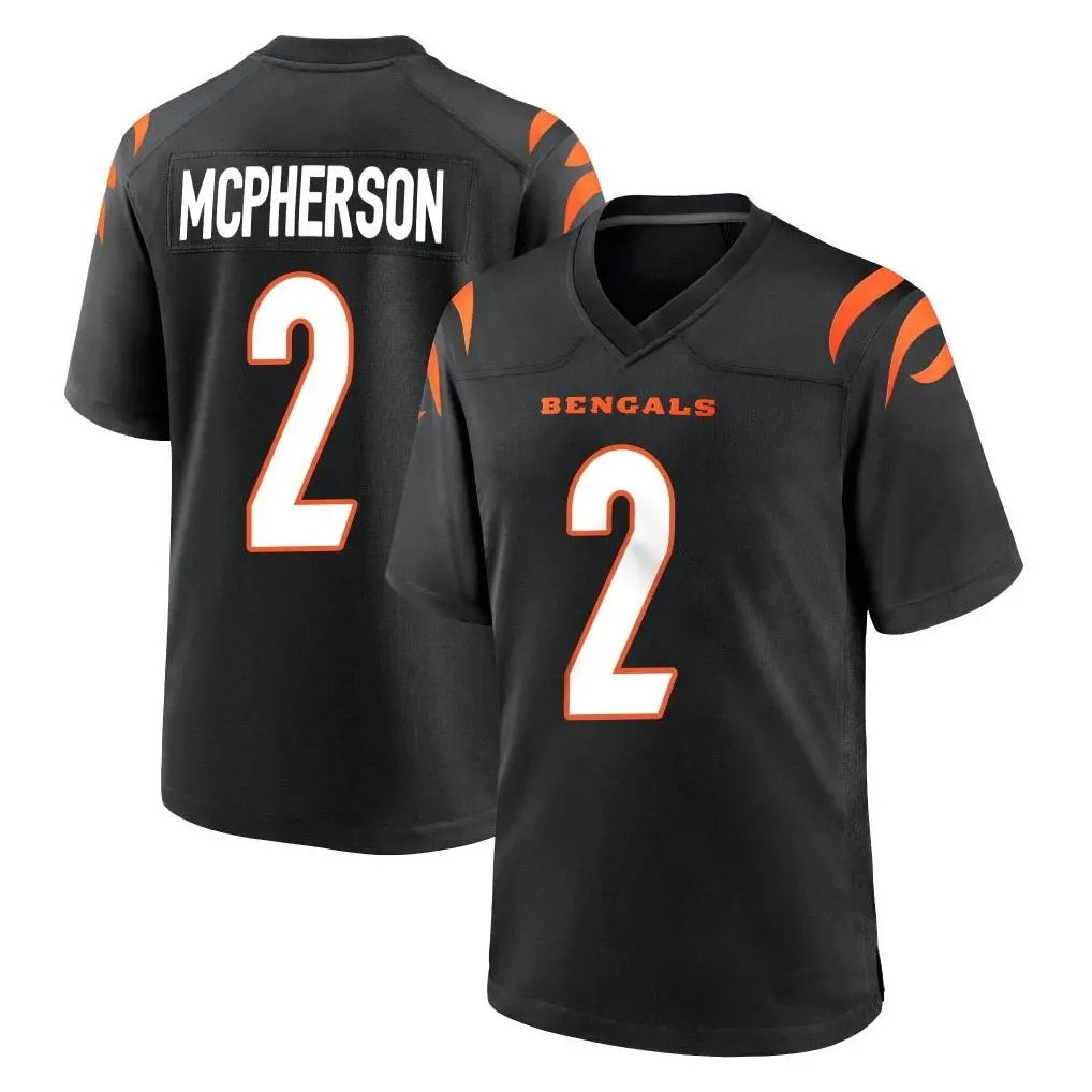 C.Bengals #2 Evan McPherson Player Black Home Game Jdoa Stitched Jerseys