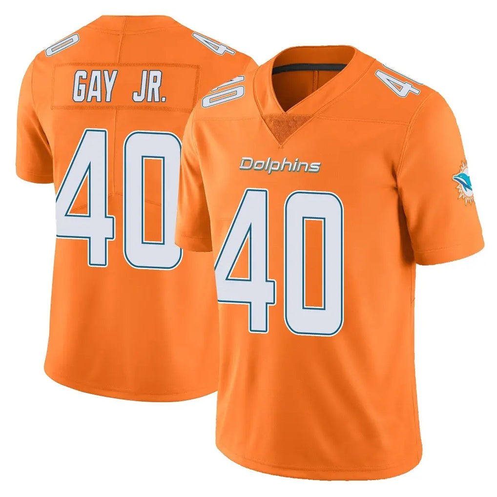 M.Dolphins #40 Willie Gay Jr. Player Orange Limited Home Game Jdoa Stitched Jerseys