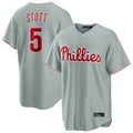 P.Phillies #5 Bryson Stott Player Gray Home Game Jdoa Stitched Jerseys