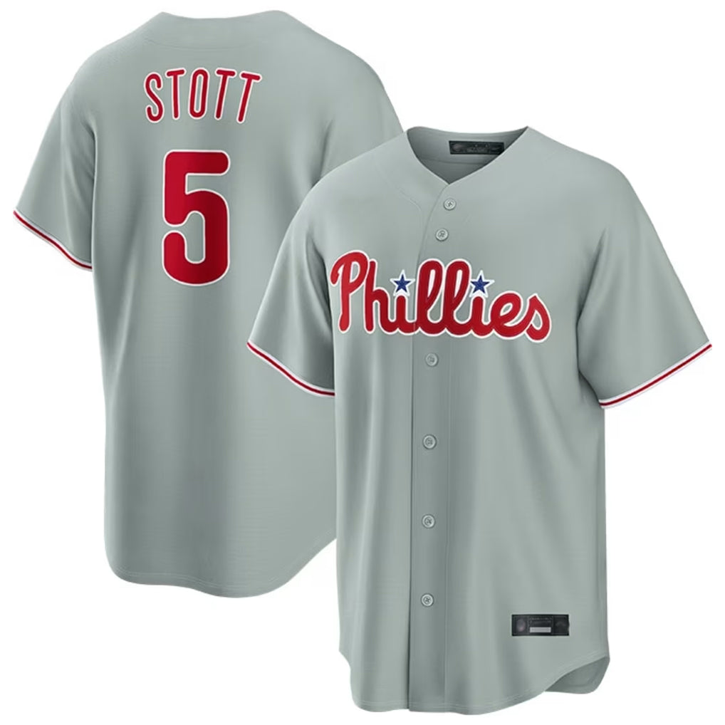 P.Phillies #5 Bryson Stott Player Gray Home Game Jdoa Stitched Jerseys