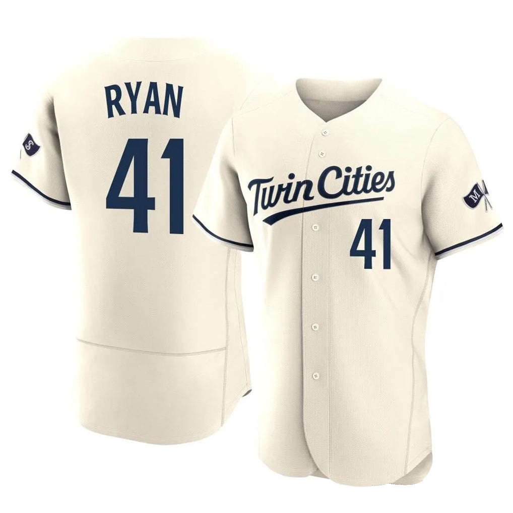 M.Twins #41 Joe Ryan Player Cream Home Limited Elite Jdoa Stitched Jerseys
