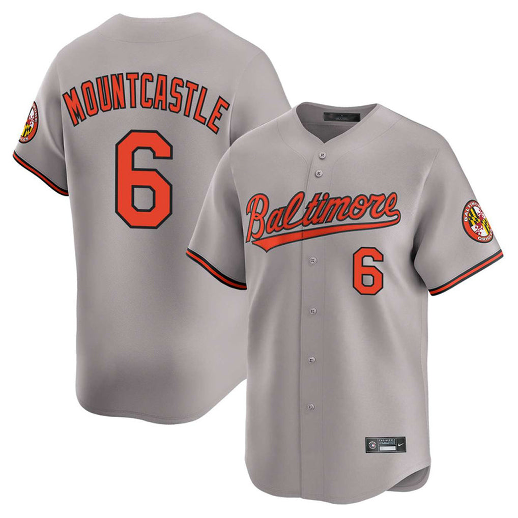 B.Orioles #6 Ryan Mountcastle Player Gray Limited Home Game Jdoa Stitched Jerseys