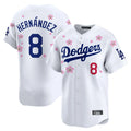 LA.Dodgers #8 Enrique Hern¨¢ndez Player White Tokyo Series Vapor Premier Limited Jdoa Stitched Jerseys