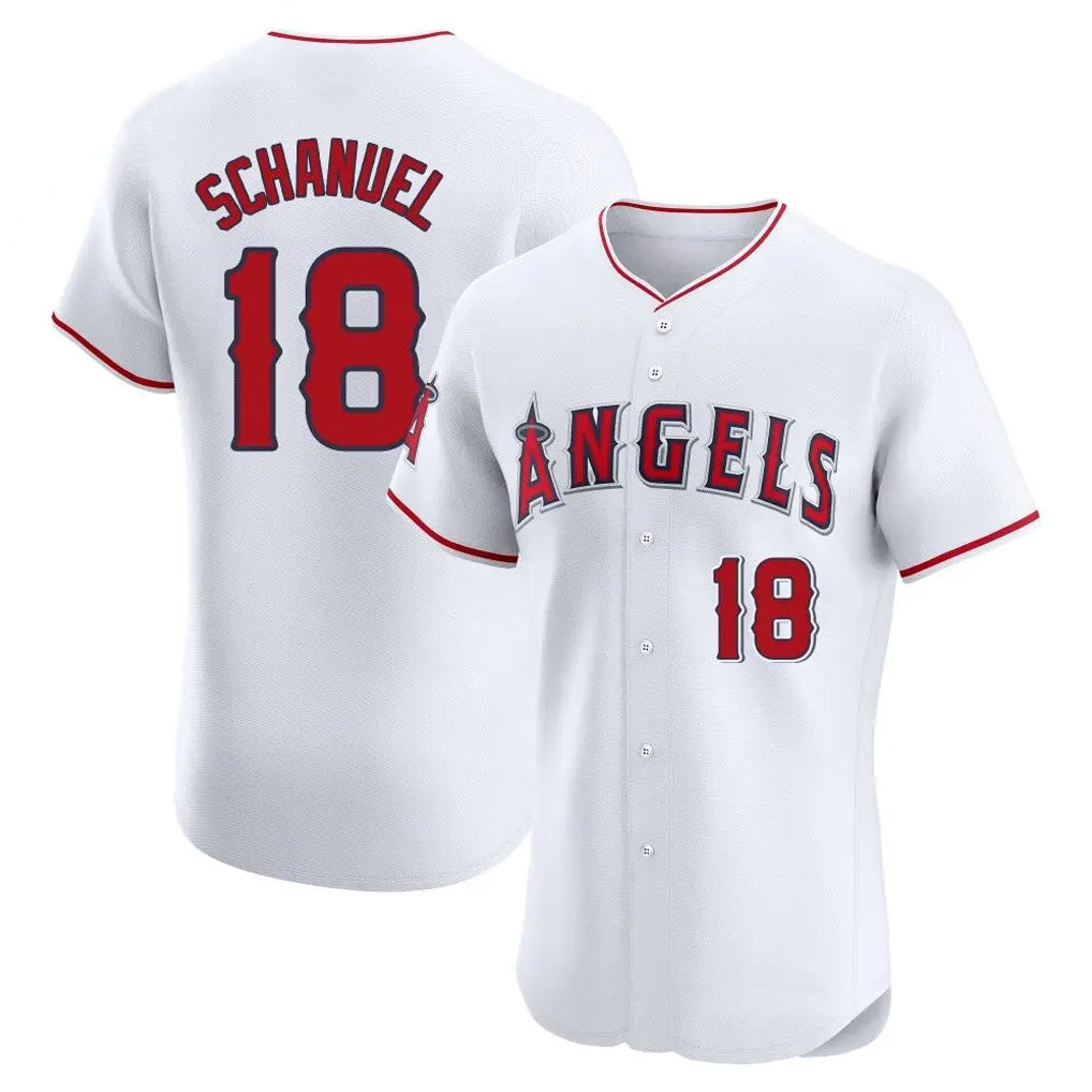 LA.Angels #18 Nolan Schanuel Player White Limited Elite Jdoa Stitched Home Jerseys