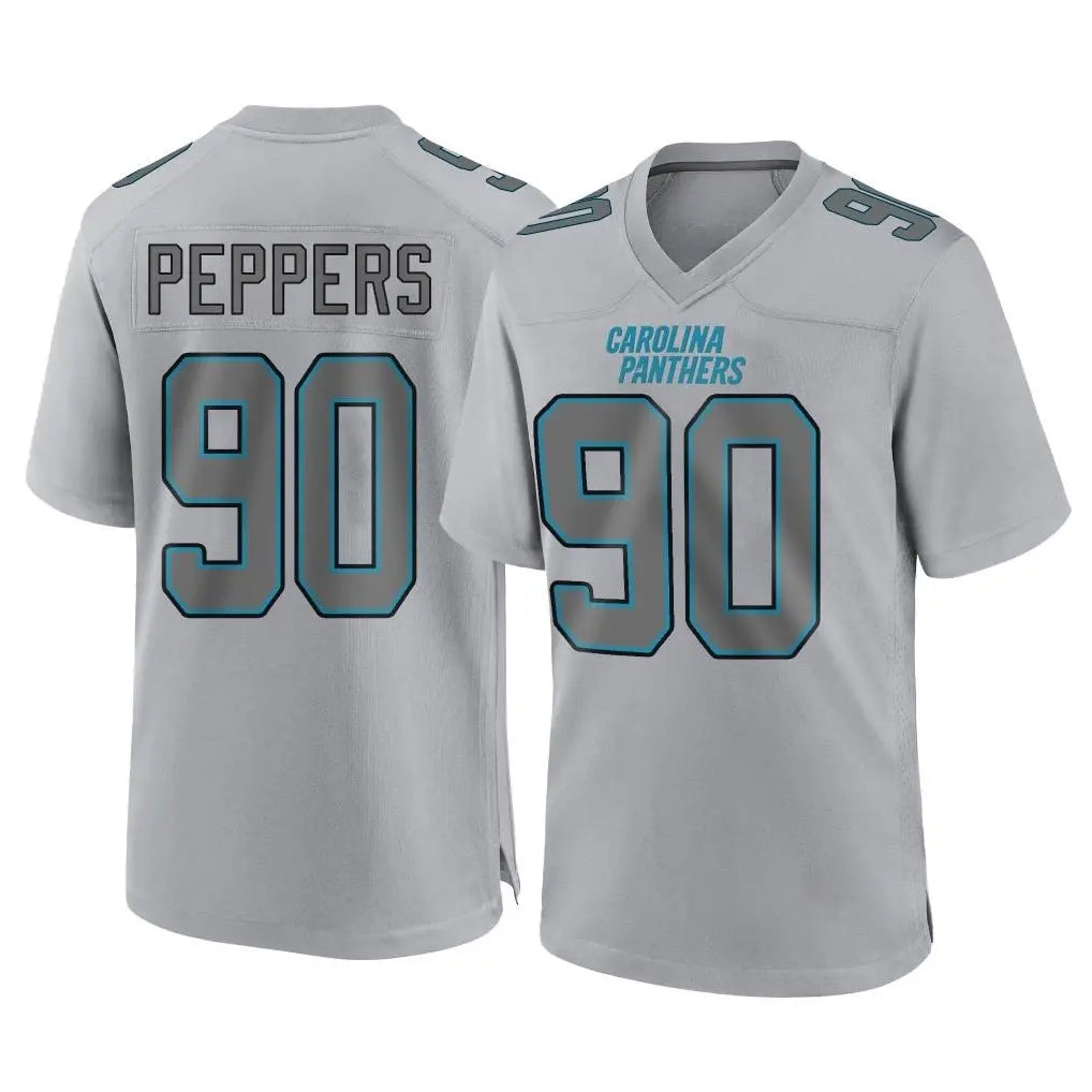 C.Panthers #90 Julius Peppers Player Gray Atmosphere Fashion Game Jdoa Stitched Jerseys