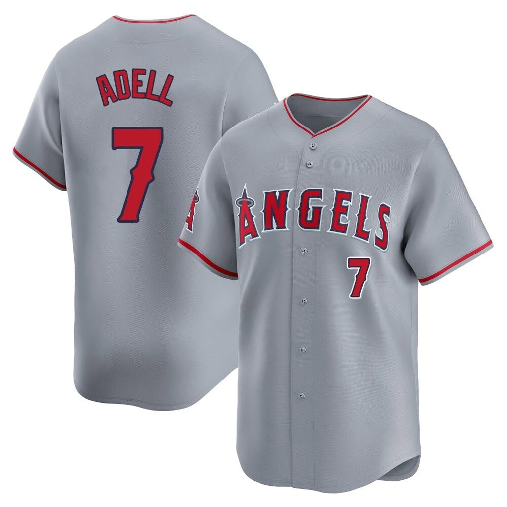 LA.Angels #7 Jo Adell Player Gray Home Limited Jdoa Stitched Jerseys