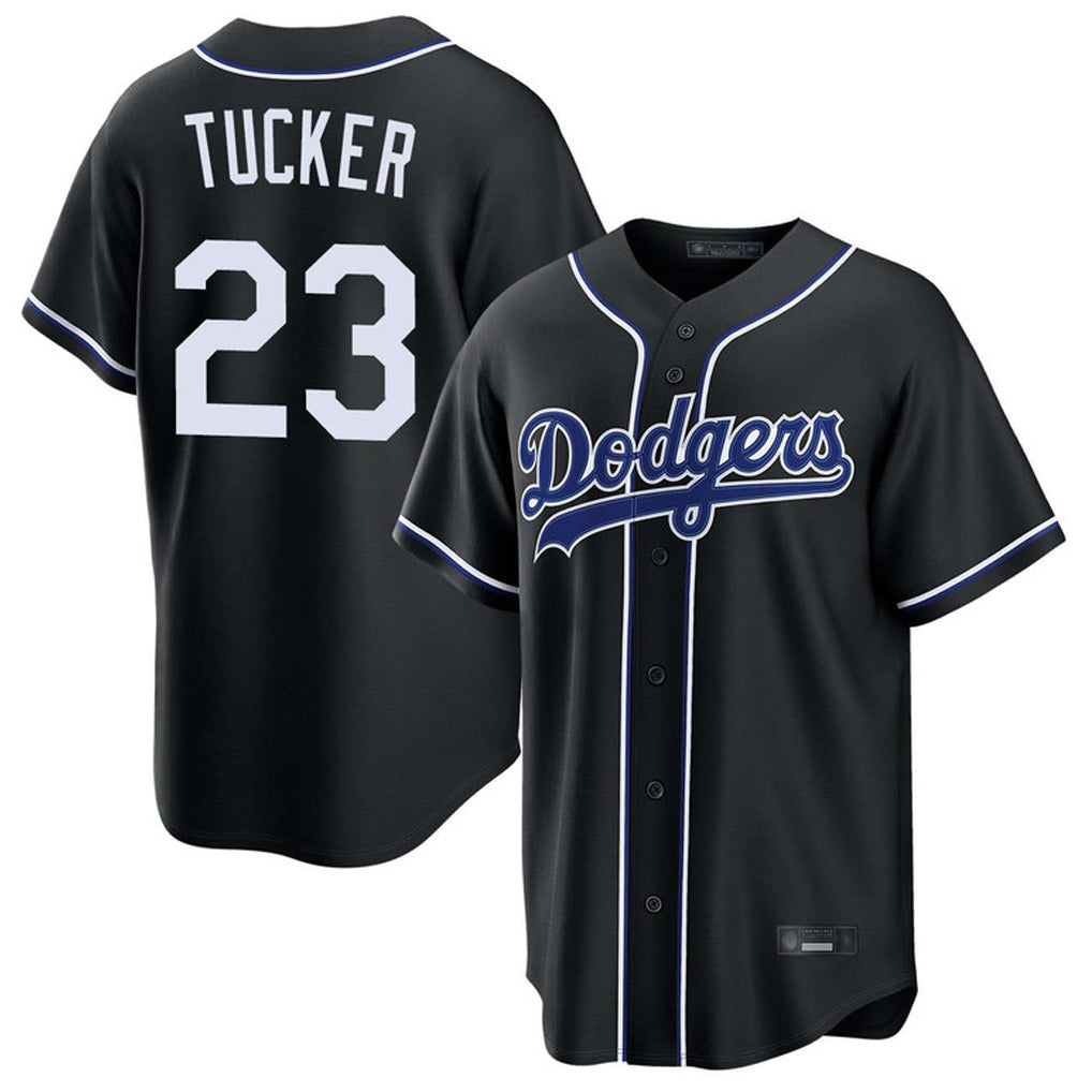 LA.Dodgers #23 Kyle Tucker Player Black Carbon Limited Home Jdoa Stitched Jerseys