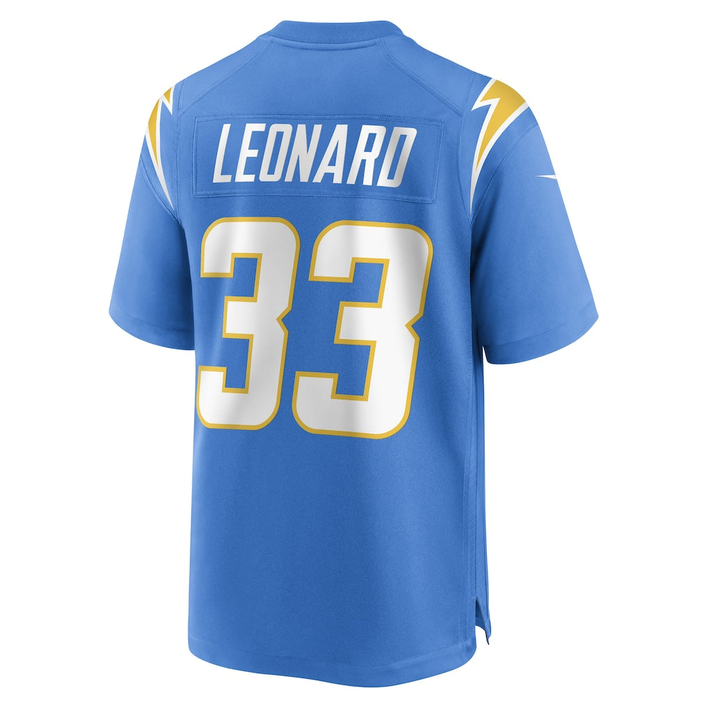 Jdoa LA.Chargers #33 Deane Leonard Powder Blue Player Game Jersey