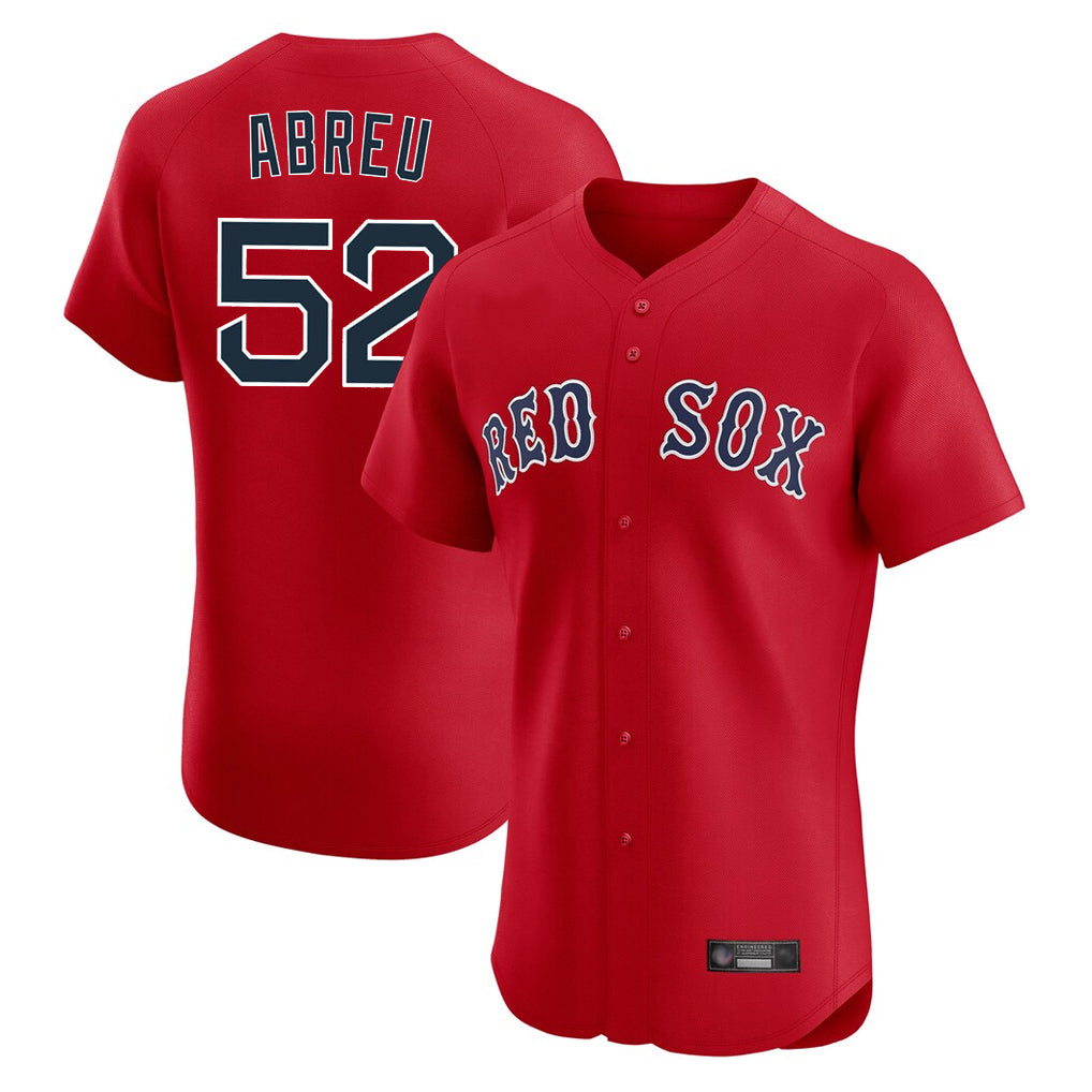 B.Red Sox #52 Wilyer Abreu Player Red Limited Elite Home Game Jdoa Stitched Jerseys