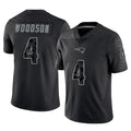 NE.Patriots #4 Craig Woodson Player Black Reflective LImited Home Game Jdoa Stitched Jerseys
